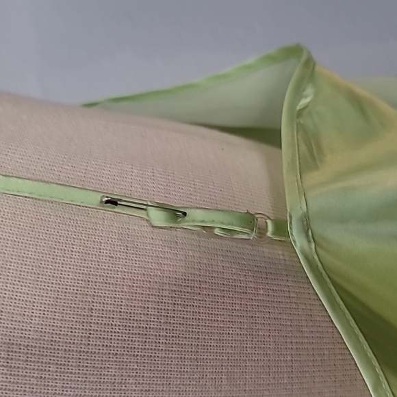 Delicates brand green slip dress nightgown lace sequin details size large - Picture 7 of 17